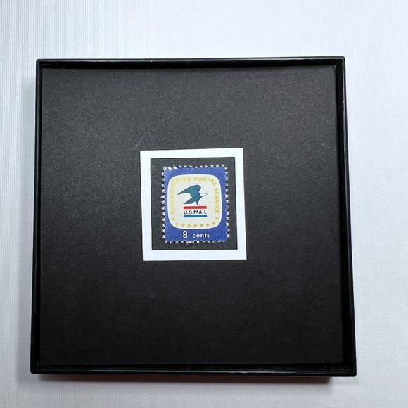 Eagle Postal Service Framed Postage Stamp Art 4x4 USA #1396 - Picture 2 of 4